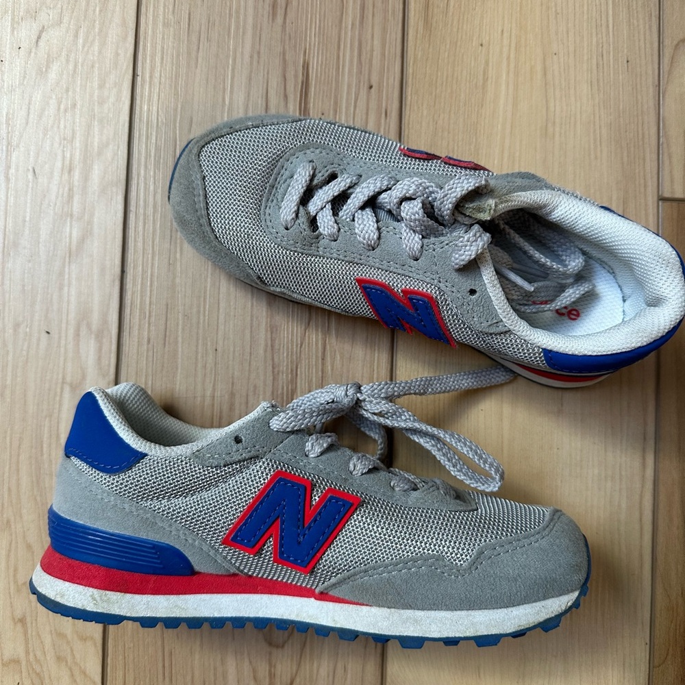 New Balance 515 Lace Up Grey Blue Running Shoes Unisex Kid's US 13